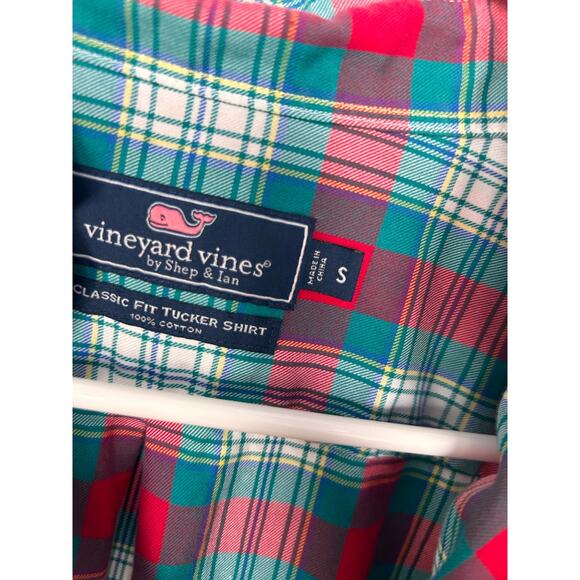 Vineyard Vines Men's Plaid Classic Fit Tucker Shirt Pocket Multicolor Size Small - Picture 4 of 8